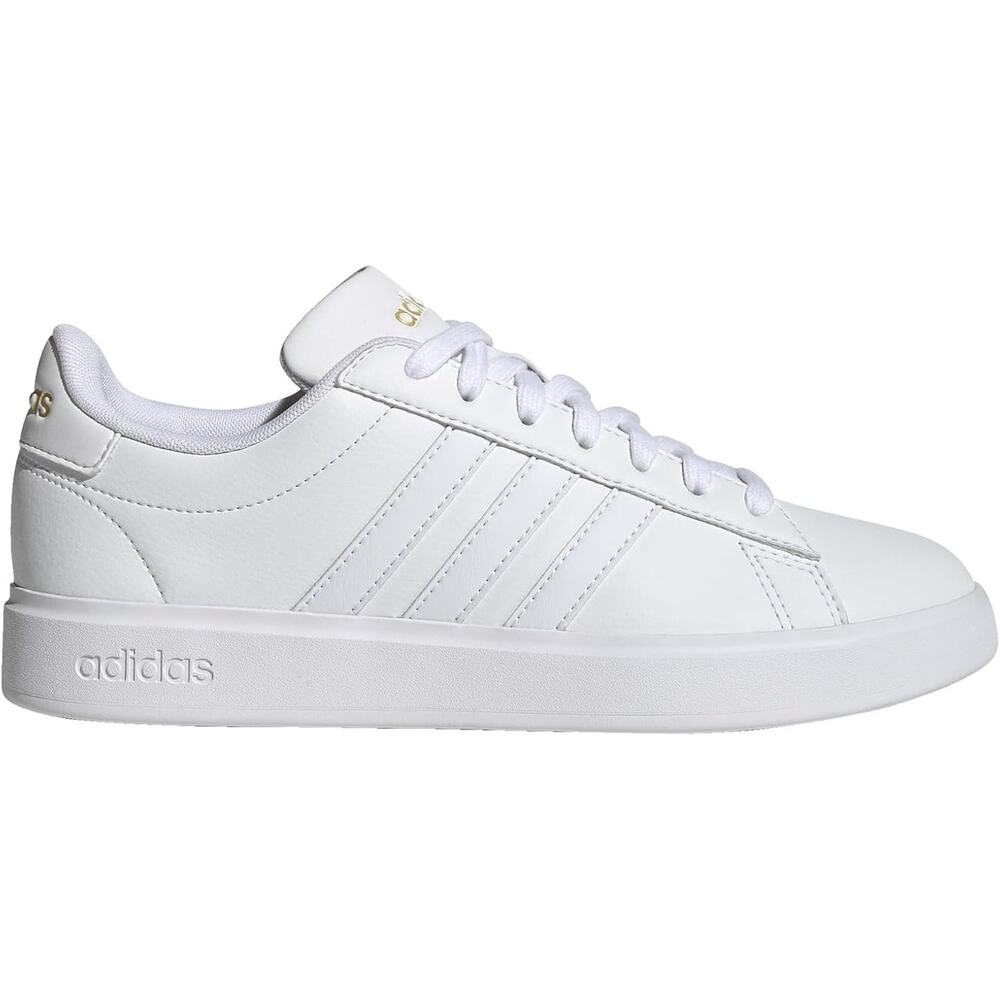 Adidas Women's 8.5 Grand Court 2.0 Sneakers Tennis Shoes - White Gold Metallic
